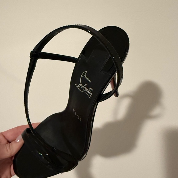 Christian Louboutin Black Patent Strappy Heels - Picture 6 of 15